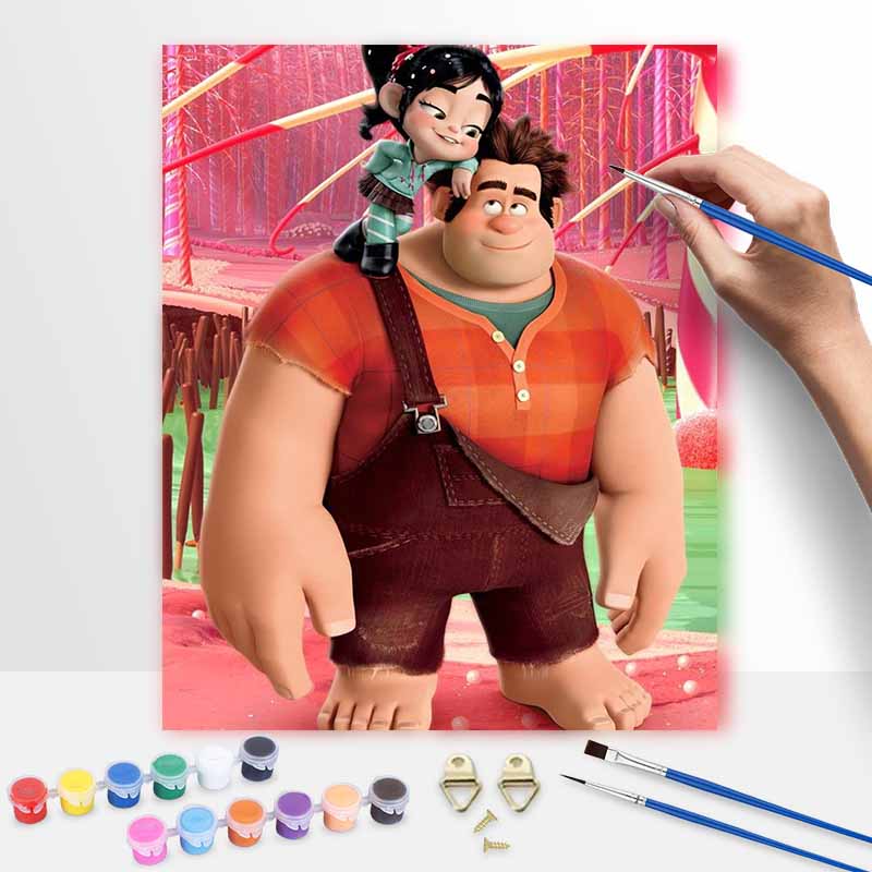 Disney WreckIt Ralph Vanellope & Ralph Art Painting Set Home Wall Decor Handmade Gift 30x40cm