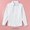 Camicia Bianca Uniforme a Maniche Lunghe in Puro Cotone per Ragazze per Esibizioni di Scuola Elementare e Media