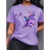 Summer Fashionable Flowers Birds 3D Print Comfortable Loose Short Sleeves T-shirt Loose Oversized Breathable Versatile Leisure Women T-shirt