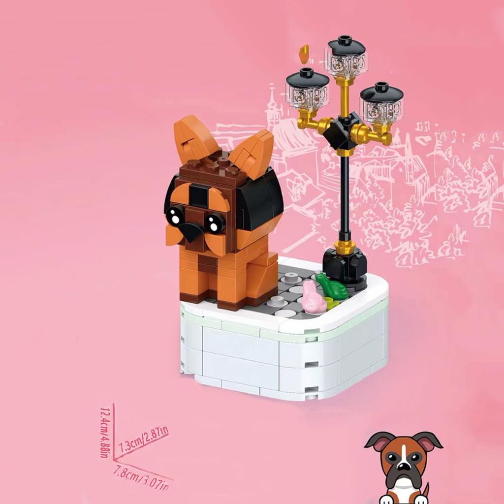 Pet Dog Series Potted Poodle Cute Dog Chihuahua Decoration Shepherd Dog Block Flower Puzzle Toy, Giftuzzle Toy, Gift for Friends