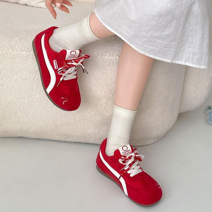 Dopamine Fashion Retro Versatile Flat-bottomed German Training Shoes Women's 2025 New Summer Lightweight Soft-soled Sports Shoes