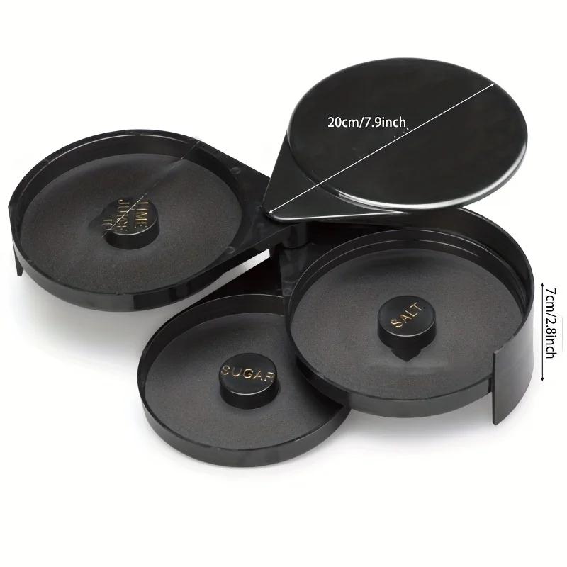 

1 шт. 3-уровневый стеклянный барменский инструмент с губкой, 3-лотковый черный пластиковый ободок для коктейлей Маргарита Кровавая Мэри и Буравчики чёрный