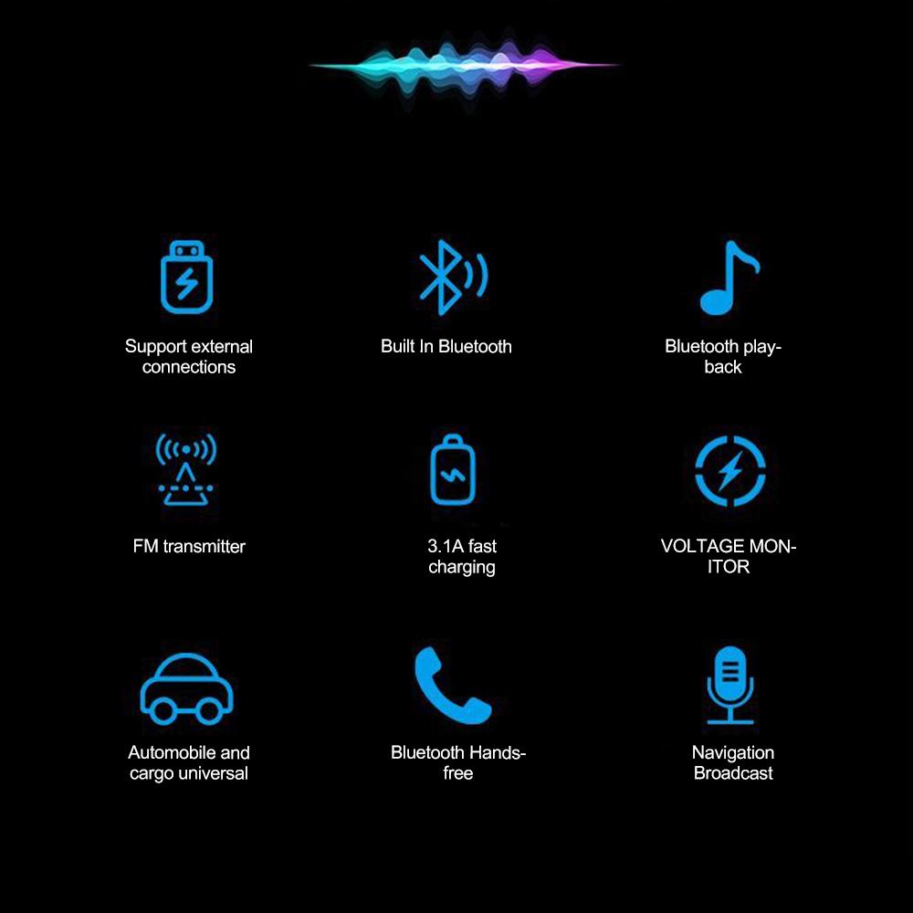 Încărcător Auto Bluetooth 5.0 Transmițător FM Auto PD Tip-C USB Dual Player Ambient Încărcător Auto MP3 Încărcare Smartphone