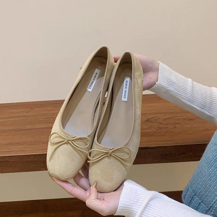 Retro Bow Single Shoes Female 2025 New Summer Within The High Female Shoes Red Ballet Flat Shoes Zapatos De Mujer