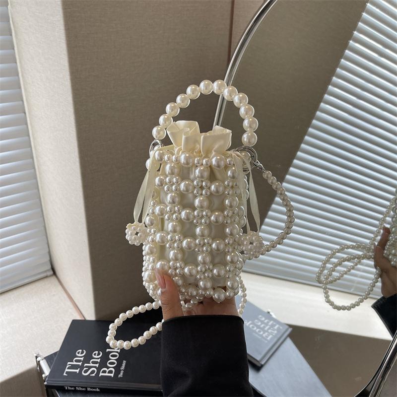 Dinner Beaded Handbag Women's Summer New Mini Women's Bag High-end Pearl Shoulder Messenger Bag