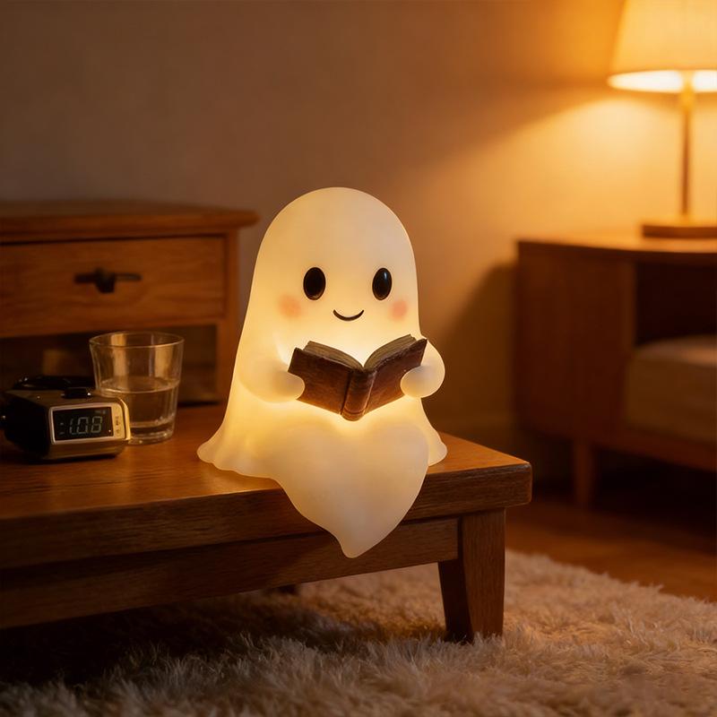 Halloween Ghost Reading Book Statue Ornament Resin Craft Home Decor Desk Gift