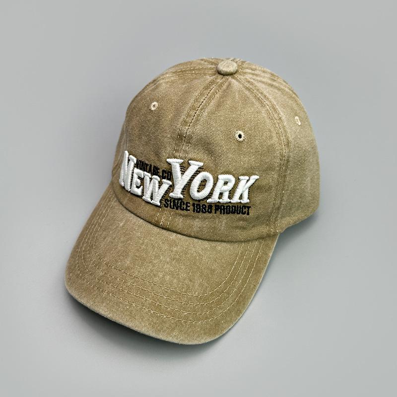 Embroidery Letter Wide Brim Baseball Cap Men And Women American Retro Retro Sunshade Fashion Cap