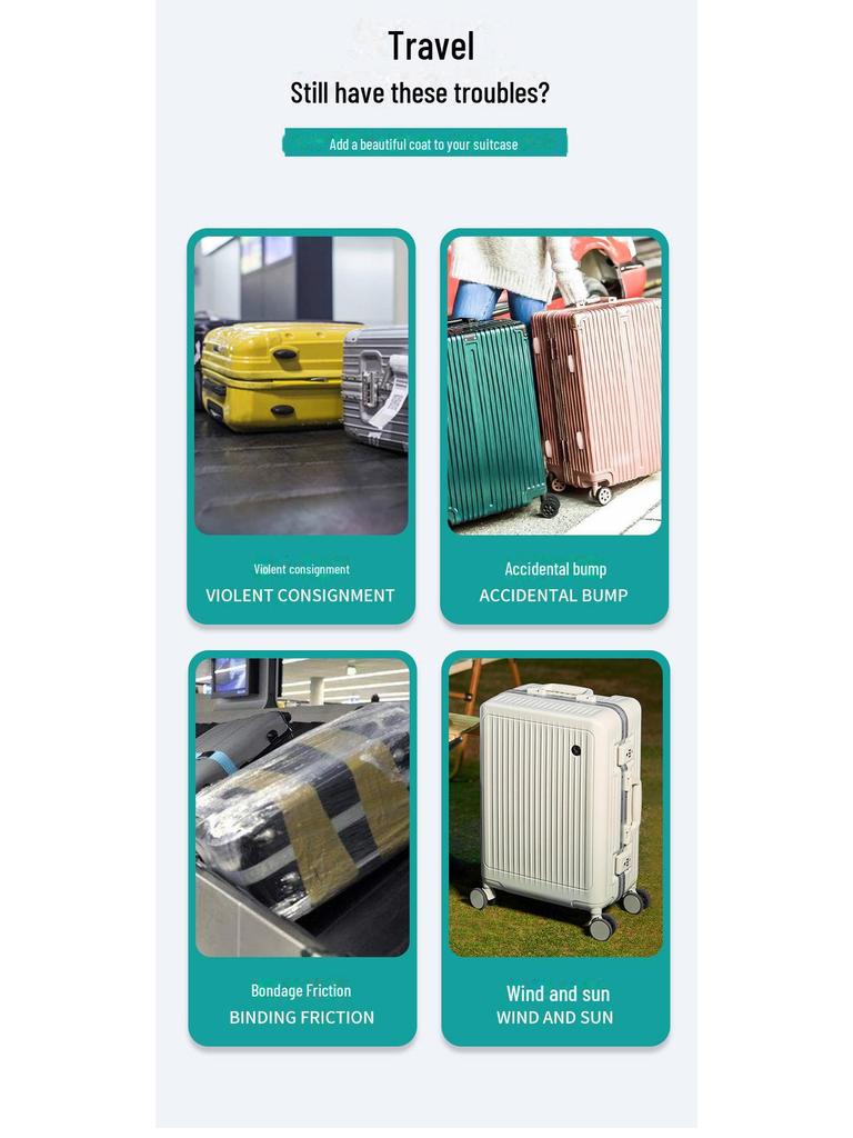 Husă pentru bagaje elastică, îngroșată, rezistentă la praf - Gata de expediat