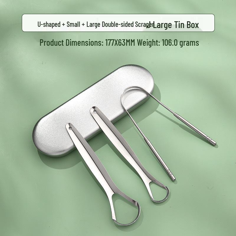 Stainless Steel Tongue Scraper & Coating Cleaner for Fresh Breath