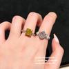 Argyle Pink Gemstone Drip Glaze Ring, Sparkling, Plated With 18K Gold Rainbow Gypsy Star Love Zircon Necklace.