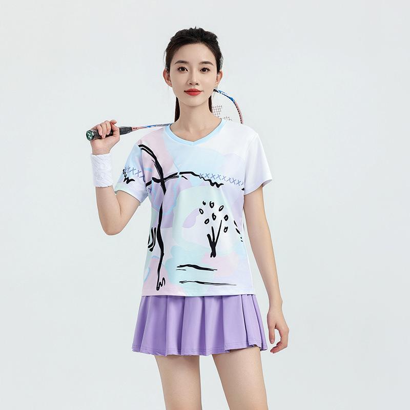 Children's badminton jersey sports suit boys and girls printed table tennis volleyball adult training game jersey wholesale