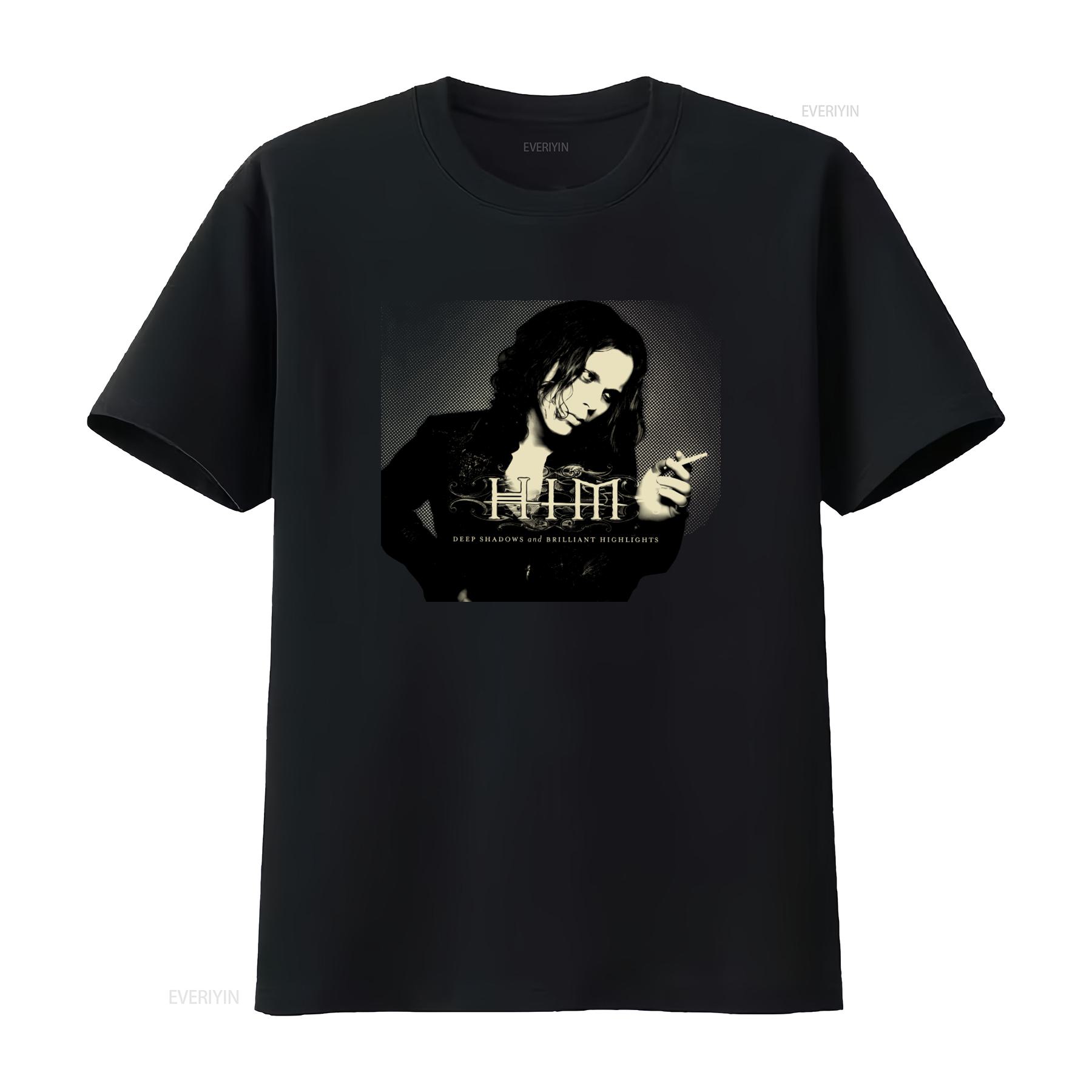 

Ville Valo HIM band smoking T shirt black Short sleeve All sizes 1F1018 Themed Rock Style vintage Washed Top For Everyday Wear 4XL