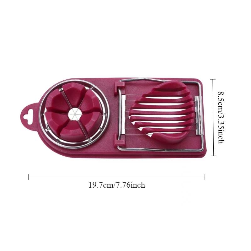 

2026 Multifunctional PP Base Egg Cutter 2-in-1 Stainless Steel Wire Pull Egg Cutter for Hanging High-quality Kitchen Accessory Tools