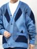 VERSAND jeder Zottelmuster Unisex Strickgröße S Cardigan, Herren, 2023AW, Blau, (716460004)
