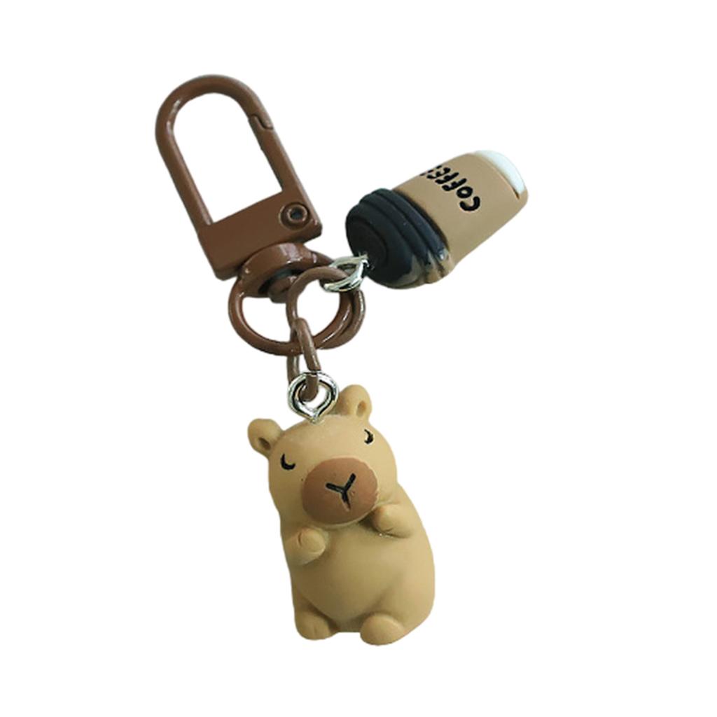 Cute Capybara 3D Keychain Cartoon Resin Animal Keyring Bag Pendant Fashion Accessory for Backpack and Phone Decoration