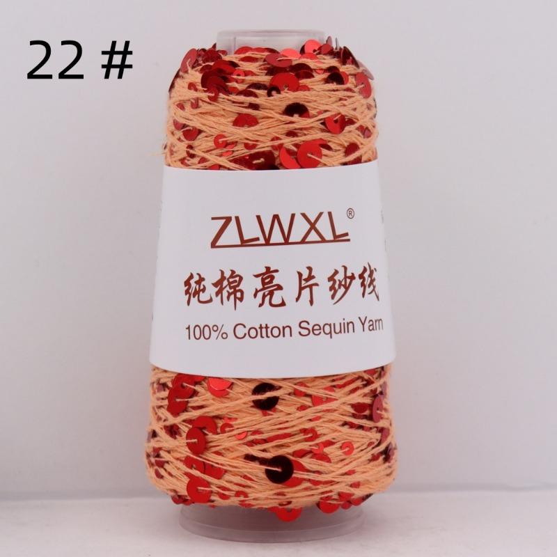 1000g /3200M 100% Cotton Yarn 6mm+3mm Special Sequin Yarn DIY Knitted Garment Accessories Rag Doll Knitting Yarn