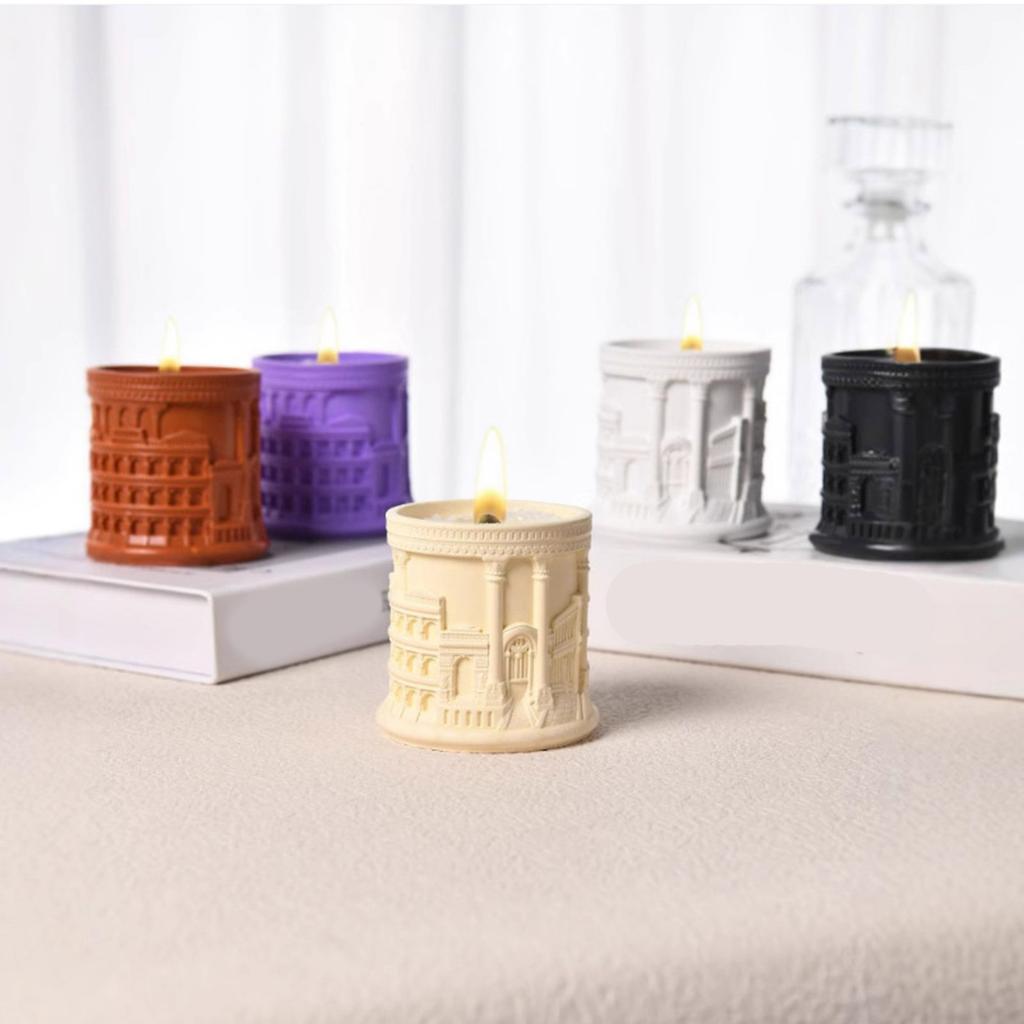 Silikonform für Kerzenherstellung und Resin-Kunst Römische Straße Aufbewahrungsbecher Basteln Nordische Designs Heimdekoration Verwendung