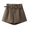 Pantaloncini da donna a vita alta slim casual a gamba larga a trapezio