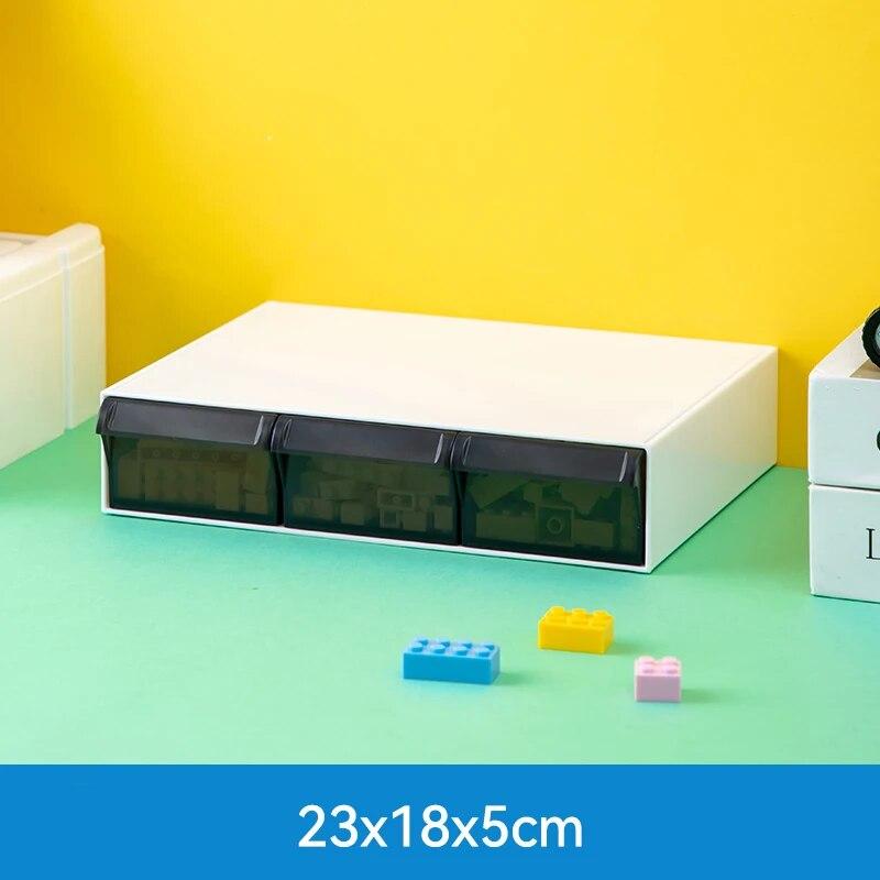 Desktop Drawer Storage Box Stackable Building Blocks Organizer Transparent Lego Toy Sundries Organizer Bins Home Cosmetics Boxes