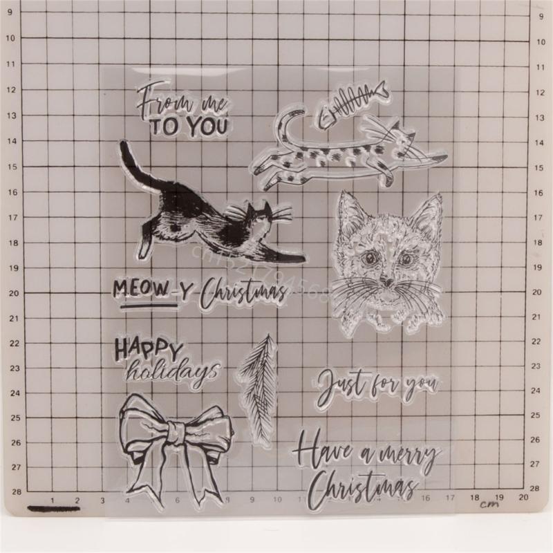Christmas Clear Stamps Vintage Silicone Seals DIY Scrapbooking Card Making 6XDE