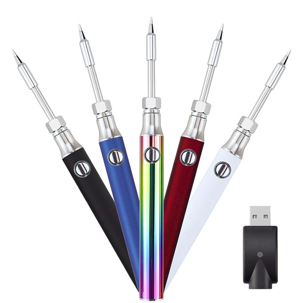 510 Thread Mini Soldering Iron Kit 3 Gear Adjustable Voltage 350mAh Battery Cart Pen with USB Charger Welding Tool Kit