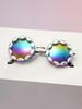 Colorful Crystal Embellished Round Sunglasses for Women Glamorous Vintage Female Style Sun Glasses KJ020