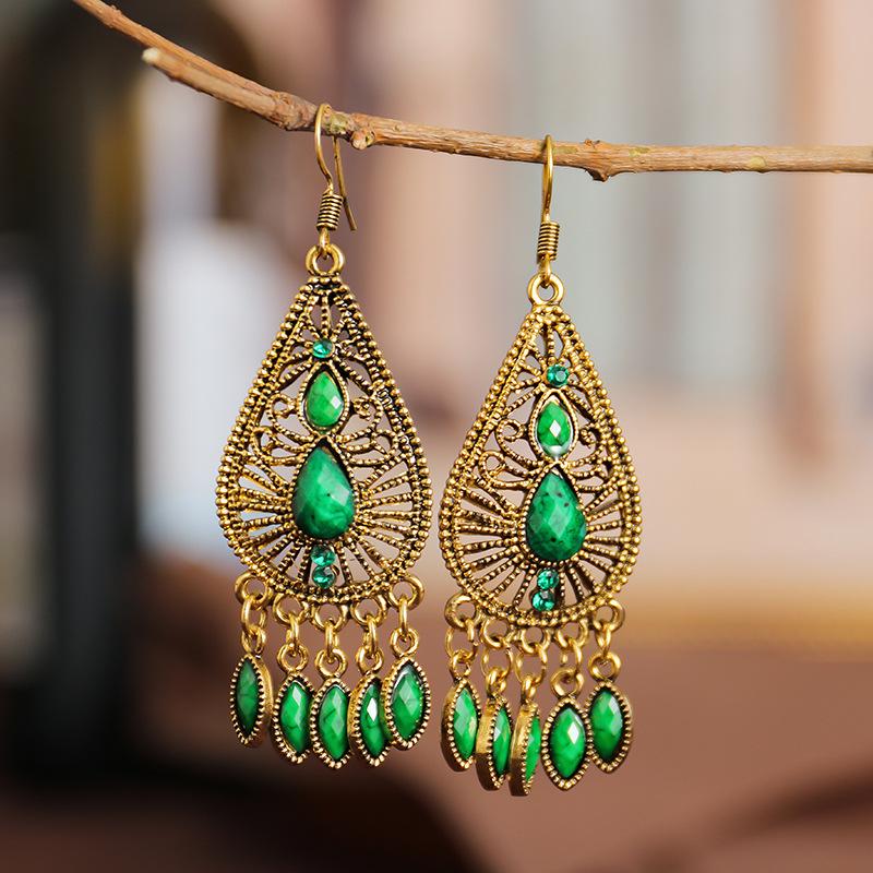 Ethnic Style Dangle Earrings for Women Retro Boho Acrylic Water Drop Earring Female Jewelry Accessories
