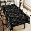 Halloween Black Rectangle Tablecloth for Tables Decor Kitchen Dining Waterproof Party Picnic Table Cloth Halloween Decorations