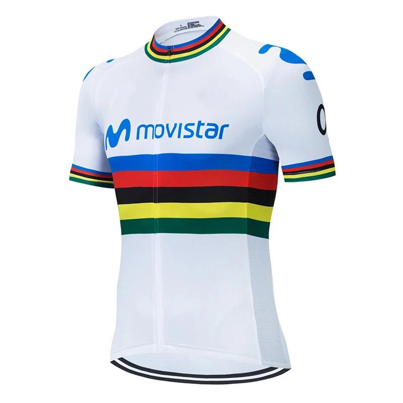 2025 Movistar Pattern Men Summer Cycling Clothing Breathable Clothes Kit Short Sleeve Bib Shorts MTB Ropa Ciclismo Maillot Wear