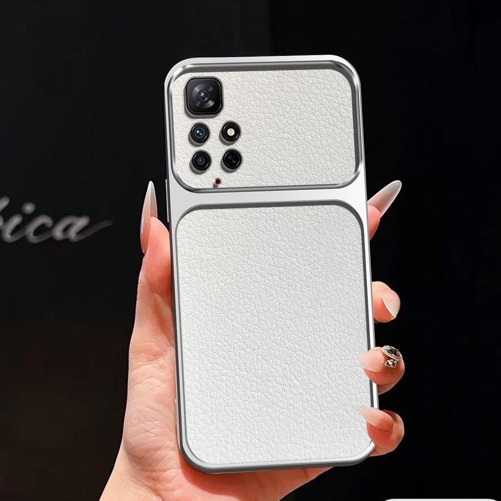 Luxury Faux Leather Case for Xiaomi Redmi 10 Shockproof Big Window