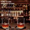 Whiskey Stones And Whiskey Glass Gift Set Of 4, For Men | Father's Day, 6 Granite Whiskey Stones, 2 Whiskey Glasses,1 Wooden Box
