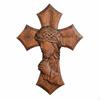 Croce in Legno Intagliato Design Vintage Legno Massello Artigianato Cristiano Religioso