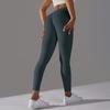 Brushed V-waist Pleated Solid Color Peach Hip Yoga Pants For Sports, Running, Fitness, Tight Fitting Cropped Pants