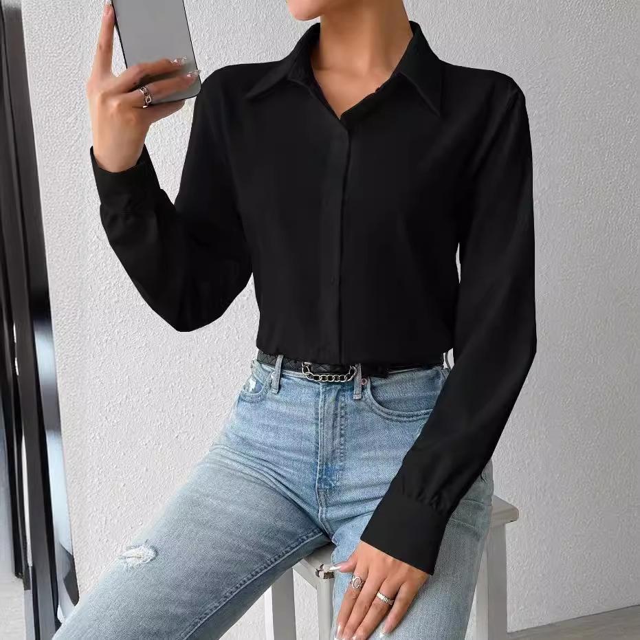 2024 Bestseller Women's Solid Color Loose Long-Sleeve Jumpsuit