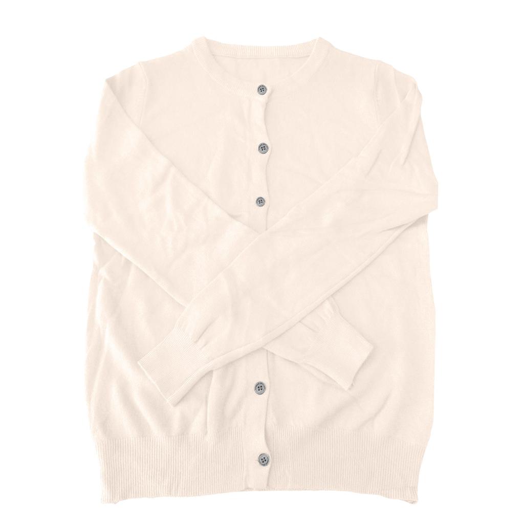Women’s Long Sleeve Knit Cardigan Crew Neck Button Down Soft Lightweight Sweater Classic Fit for Everyday Wear