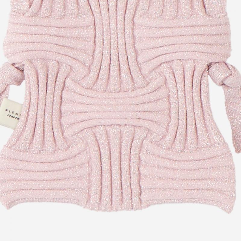Pleatsmama Mini Crossbow Bag Pale Pink Glitter
