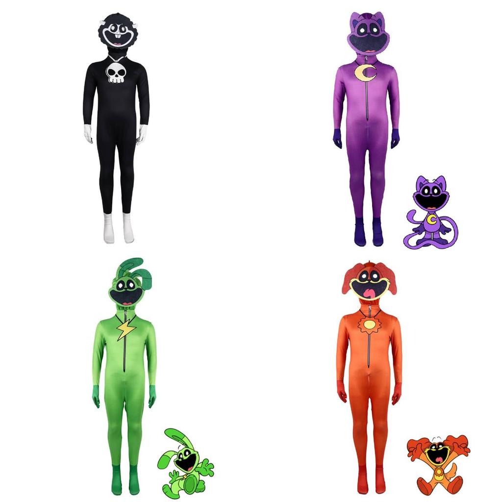 Poppy Playtime Halloweensky overal Cosplay kostým Mliečny hodváb Polyester Pre deti Hranie rolí