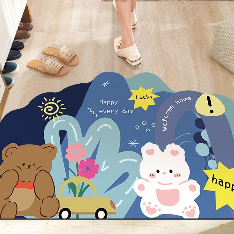 Cartoon Can Love The Home Door Mat Door Dirty Anti-slip Mat Into The Door Porch Can Be Cut Carpet