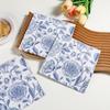 European Retro Blue and White Porcelain Print Disposable Napkins for Restaurant, Party, or Hotel Dining