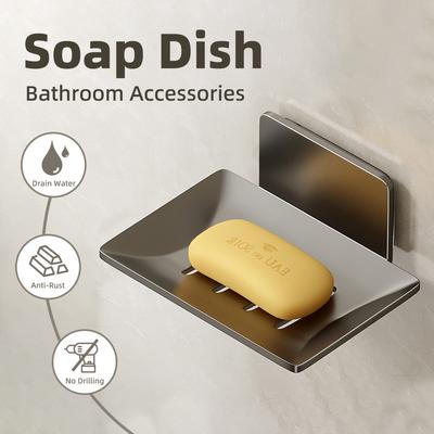 Portasapone in lega di alluminio Portasapone da bagno con scarico dell'acqua Portasapone da parete Accessori per il bagno