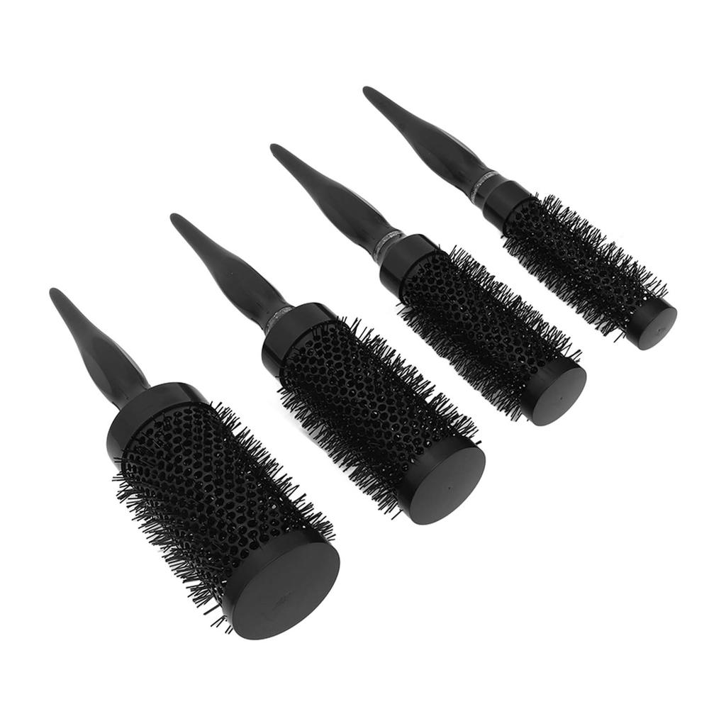 Round Brush Set Alloy Hair Styling Black Curling Round Hair Brush for Blow Drying Student