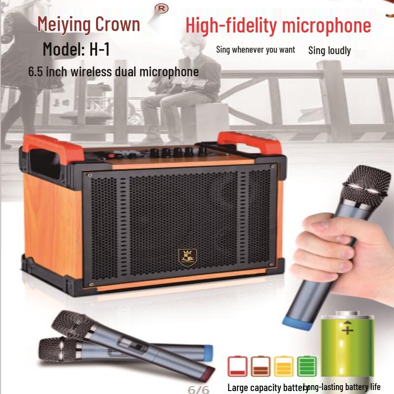 

MVCORWNS Portable KTV Outdoor Speaker with Dual Wireless Microphones