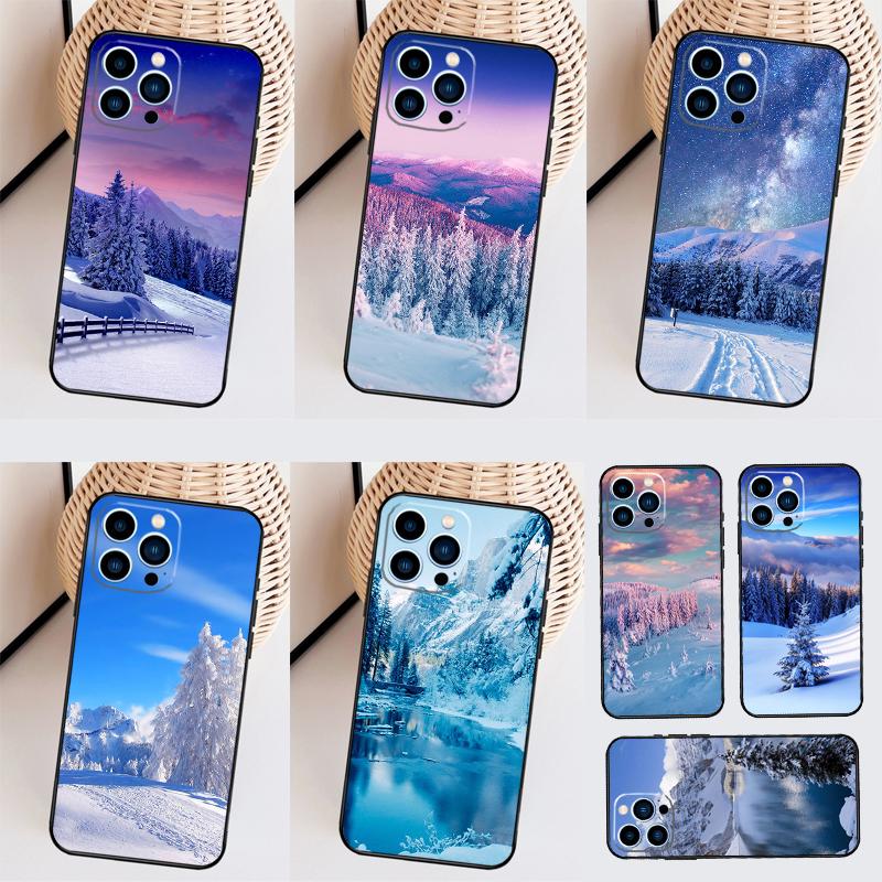 Winter Landscape Case For iPhone 17 Pro Max 16 15 14 13 11 12 Pro Max Mini 15 16 Plus 16e 17 Air Back Cover