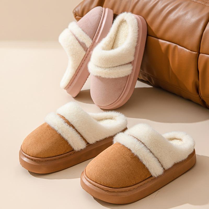 Autumn and winter thermal cotton slippers women's indoor home non-slip and deodorant thick-soled warm fashion outer wear velvet cotton shoes