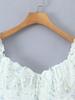 Elegant French Square Neck Floral Tie-Up Top - Women's Summer Slimming Waist-Cinching Shirt