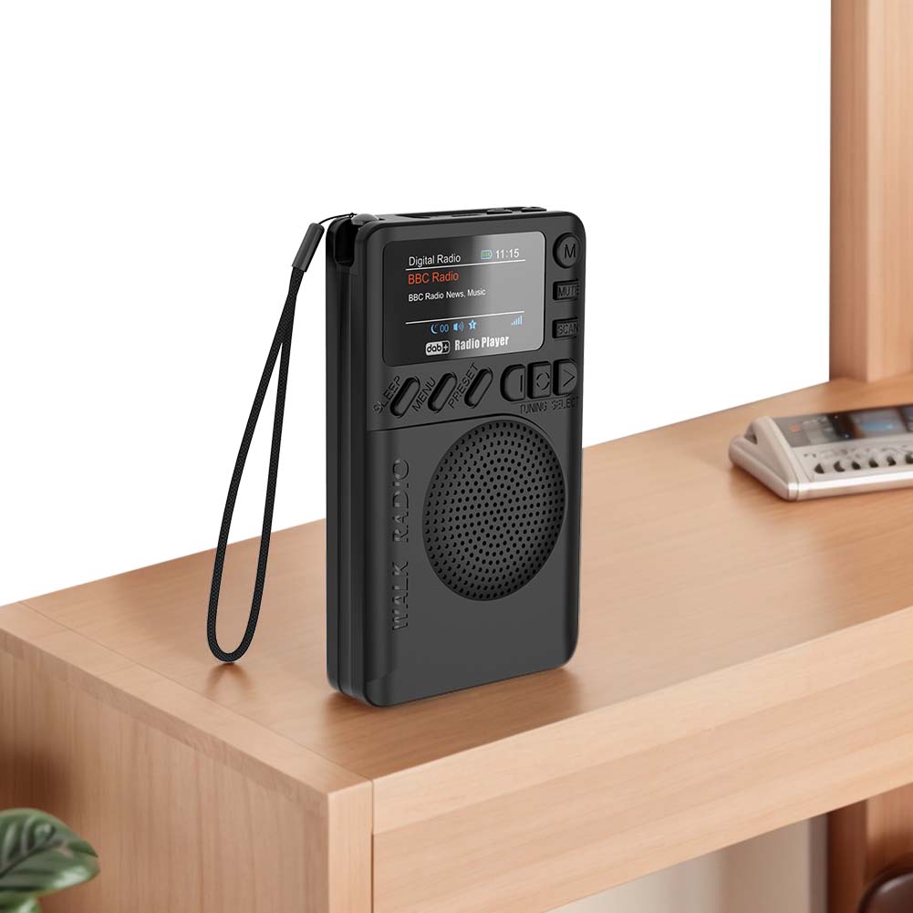 Mini DAB FM Digital Radio with Headphone Jack Portable Radio Speaker Rechargeable Color Screen Pocket Radio for Running Sports