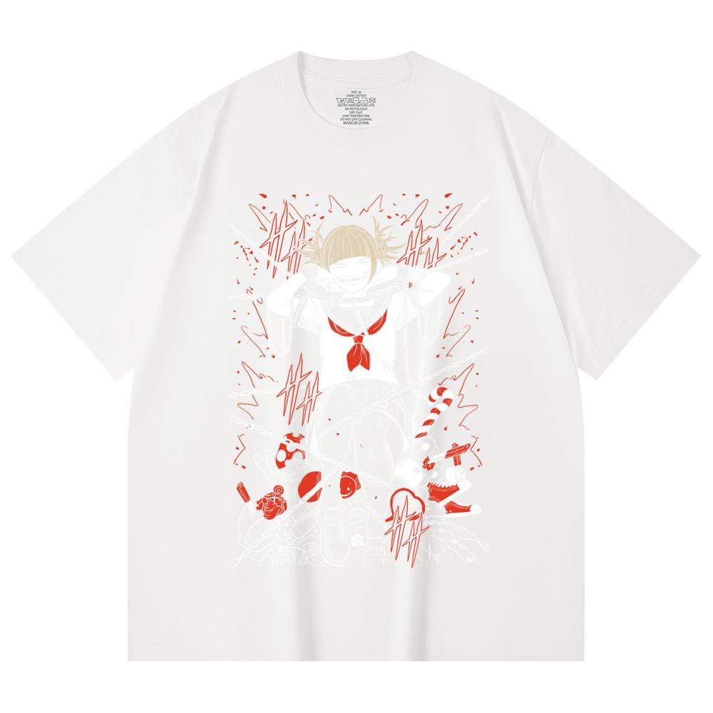 230 Gsm 100% Cotton My Hero Academia V8 Toga Print Unisex Heavy Cotton T Shirt