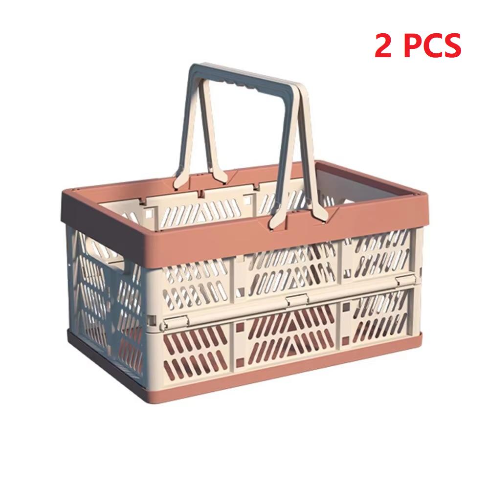 1pc Folding Portable Fruit And Vegetable Storage Basket Sundry Arrangement Thickened Plastic Picnic Basket