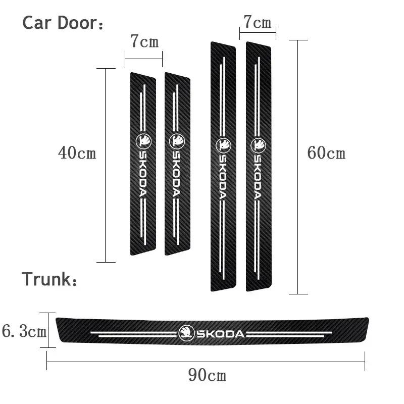 Kohlefaser Türschwellerschutz Leder Vinyl Aufkleber für Neue Skoda Octavia Kodiaq Fabia Superb Karoq Yeti Rapid Mk3 Vrs A4 A6