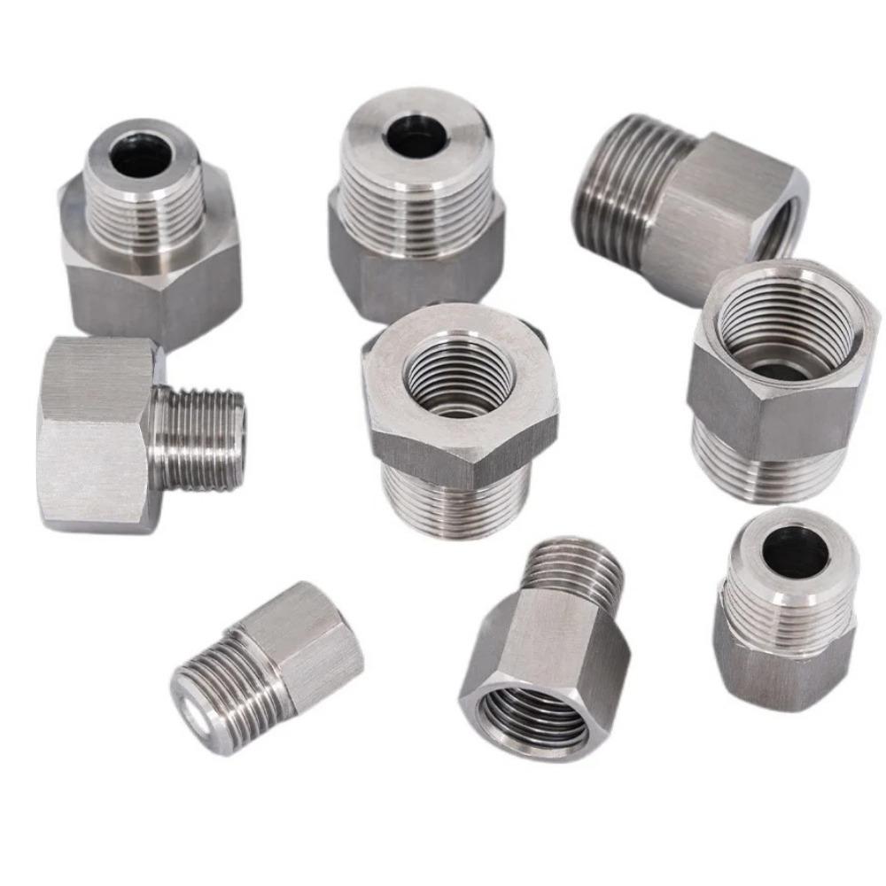 M14 M20 1/4 3/8 1/2 BSP Male Female Reudcer Nipple 304 Stainless Steel Pipe Fitting Connector Water Gas Oil Pressure Gauge